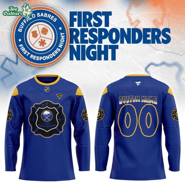 Buffalo Sabres First Responders Night 2026 Blue Hockey Jersey Custom Name, Number