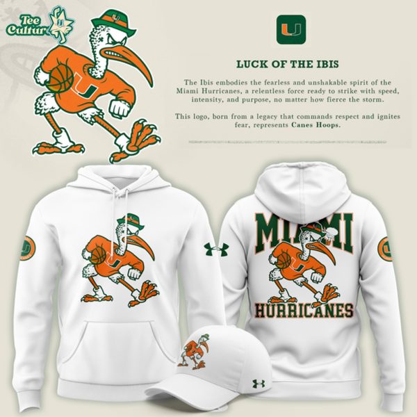 Canes Men’s Basketball "Luck of the Ibis" Limited Edition Hoodie - White