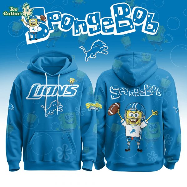 Detroit Lions Football SpongeBob Hoodie Cutest Drop of the Year 2025 Limited Edition-3D Unisex Hoodie