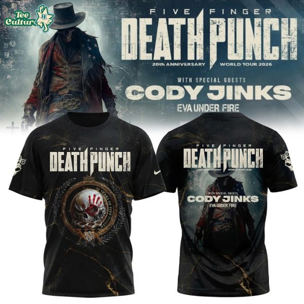 Five Finger Death Punch – 20th Anniversary World Tour 2026 Tee - Yellow