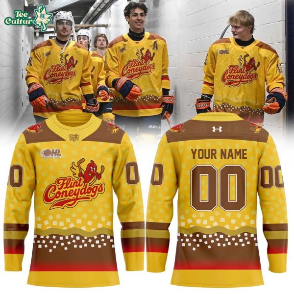 Flint Firebirds Coneydogs Uniform 2026 Hockey Jersey Custom Name, Number