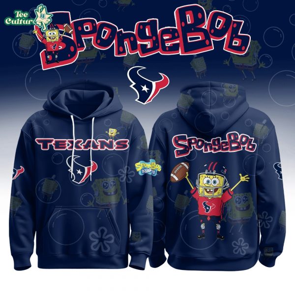 Houston Texans Football SpongeBob Hoodie Cutest Drop of the Year 2025 Limited Edition-3D Unisex Hoodie