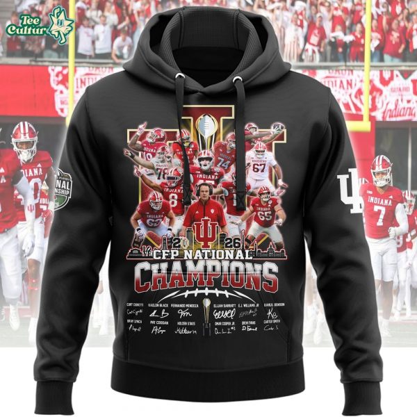 Indiana Hoosiers 2026 National Championship Hoodie – IU Undefeated 16 Season - Black