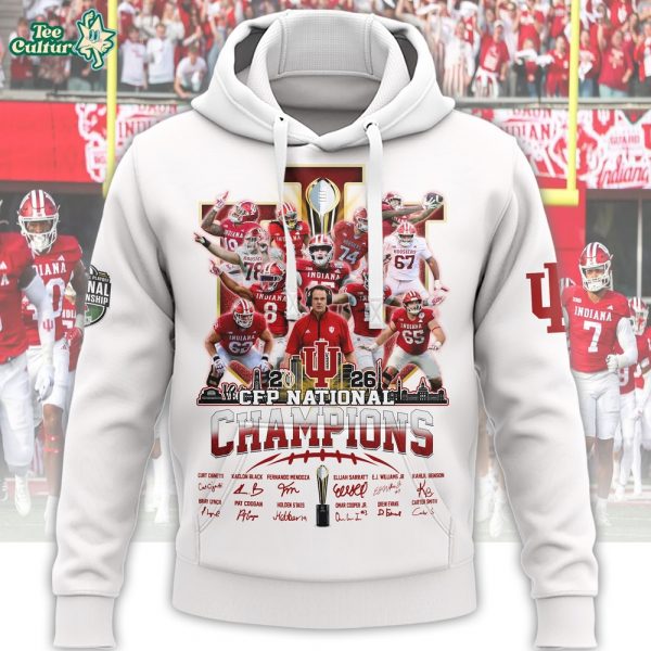 Indiana Hoosiers 2026 National Championship Hoodie – IU Undefeated 16 Season - White