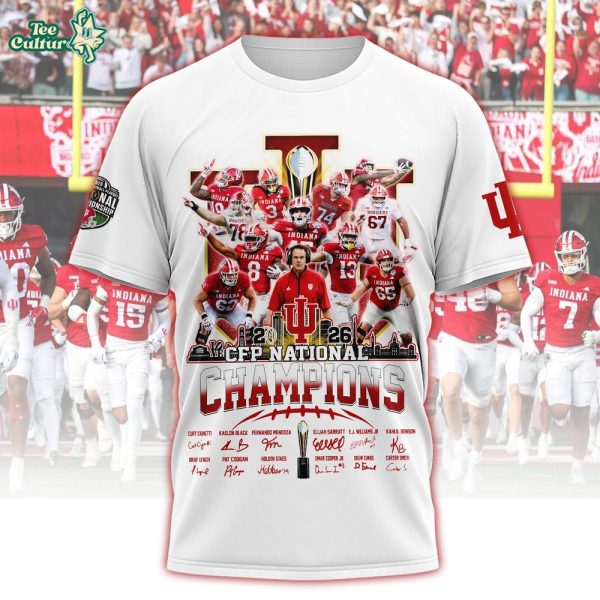 Indiana Hoosiers 2026 National Championship Shirt – IU Undefeated 16 Season Tee - White