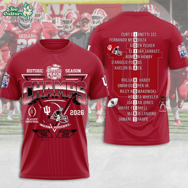 Indiana Hoosiers Football Peach Bowl Champions 3D Apparel