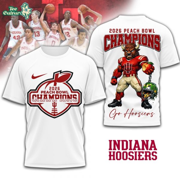 Indiana Hoosiers | Premium NCAA 2026 Peach Bowl Champions 3D Shirt TD