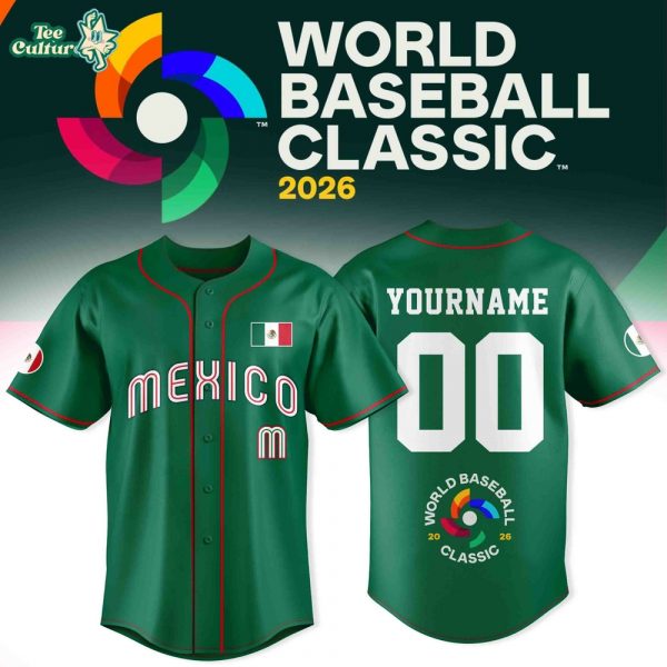 Mexico Baseball 2026 World Baseball Classic-Design For Fan-3D Baseball Jersey - Green