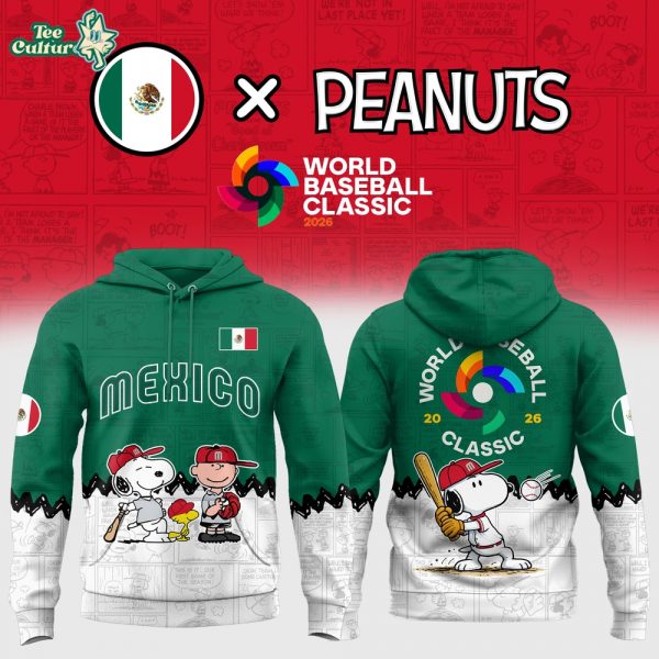 Mexico Baseball x Peanut 2026 World Baseball Classic-3D Unisex Hoodie - Green