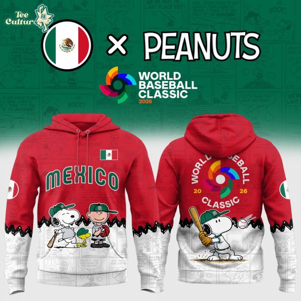 Mexico Baseball x Peanut 2026 World Baseball Classic-Red-3D Unisex Hoodie - Red