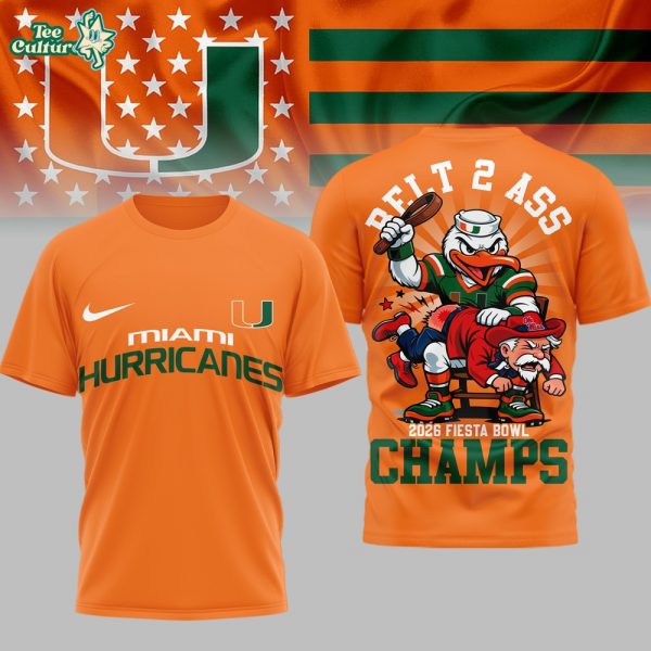 Miami Hurricanes | PREMIUM NCAA 2026 FIESTA BOWL 3D SHIRT TD