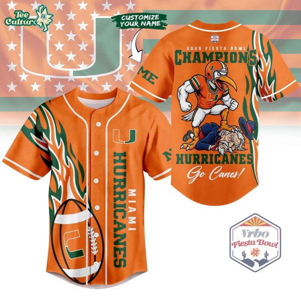 Miami Hurricanes | Premium NCAA 2026 Fiesta Bowl Champions Jersey Shirt NY - Orange