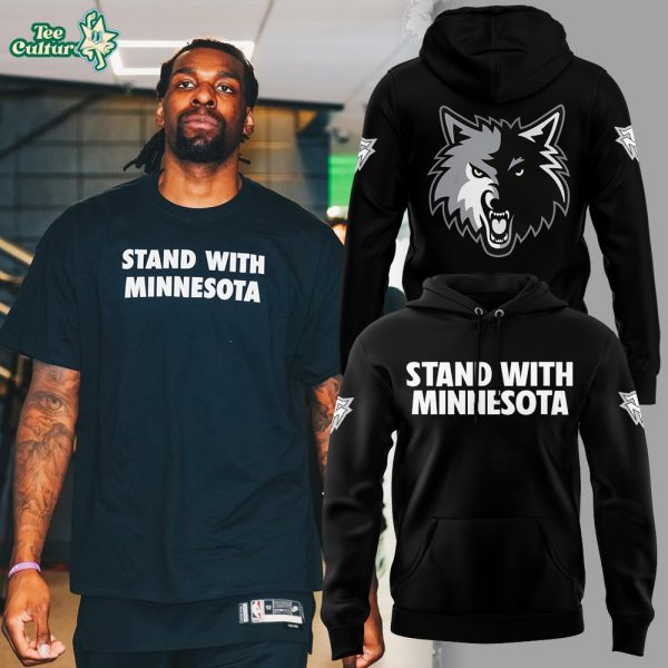 Minnesota Timberwolves “Stand With Minnesota” Black Fan Hoodie