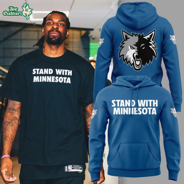 Minnesota Timberwolves “Stand With Minnesota” Blue Fan Hoodie