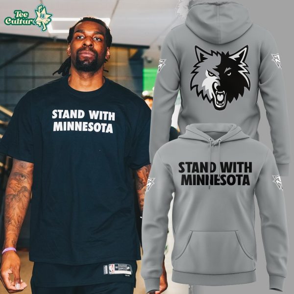 Minnesota Timberwolves “Stand With Minnesota” Gray Fan Hoodie