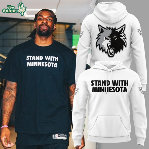 Minnesota Timberwolves “Stand With Minnesota” White Fan Hoodie