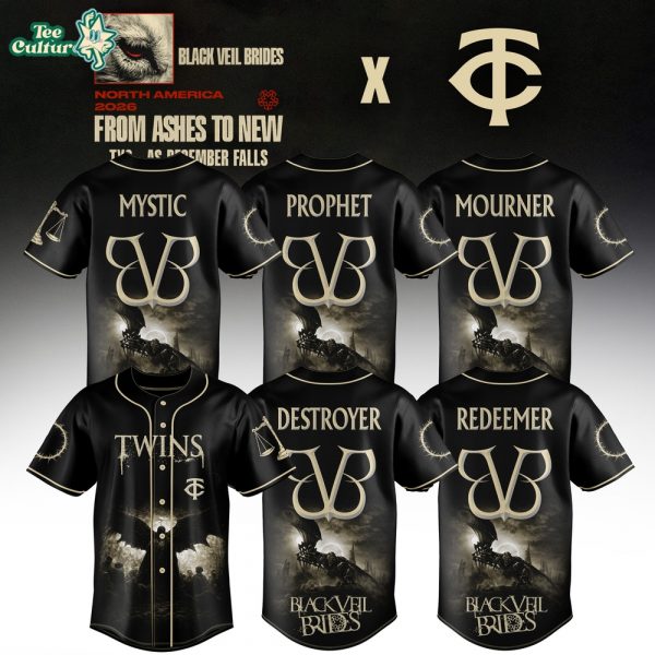 Minnesota Twins x Black Veil Brides “From Ashes To New” Tour Baseball Jersey