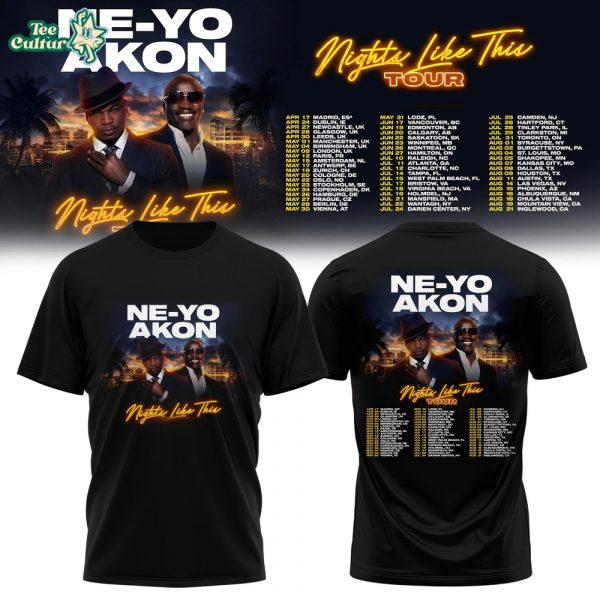 NE-YO & AKON “Nights Like This” Tour 2026 Graphic T-Shirt