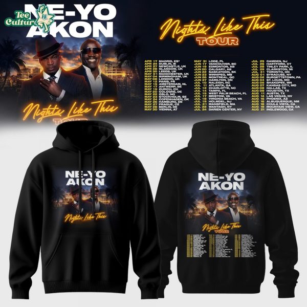 NE-YO & AKON “Nights Like This” Tour 2026 Premium Hoodie