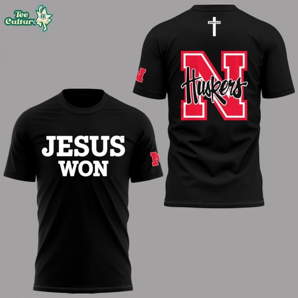 Nebraska Huskers Jesus Won Black Tshirt – Buy Online at Teesculture.com