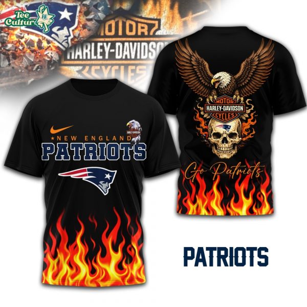 New England Patriots | Premium NFL Eagle Harley Davidson 3D Shirt