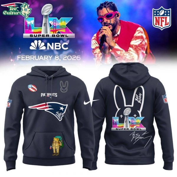 New England Patriots x Bad Bunny Super Bowl Hoodie - Black