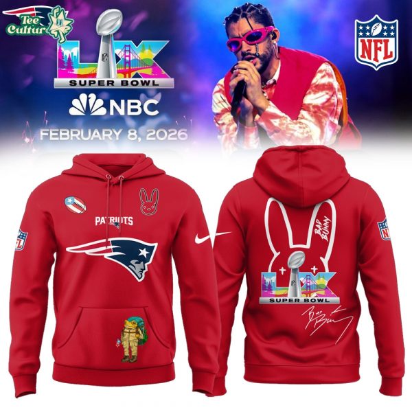New England Patriots x Bad Bunny Super Bowl Hoodie - Red