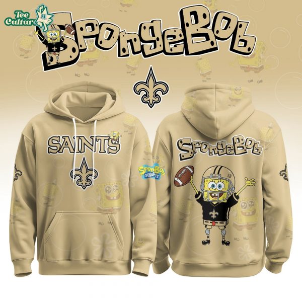 New Orleans Saints Football SpongeBob Hoodie Cutest Drop of the Year 2025 Limited Edition-3D Unisex Hoodie