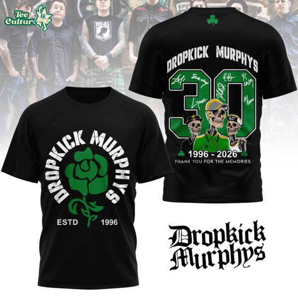 Official Dropkick Murphys 30th Anniversary 1996 – 2026 Thank You For The Memories Shirt