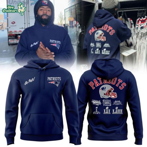 Official New England Patriots "Go Pats" Hoodie - Navy