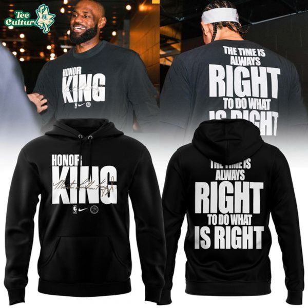 Official Nike Los Angeles Lakers Honor The King - The Time Is Always Right To Do What Is Right Hoodie-Black