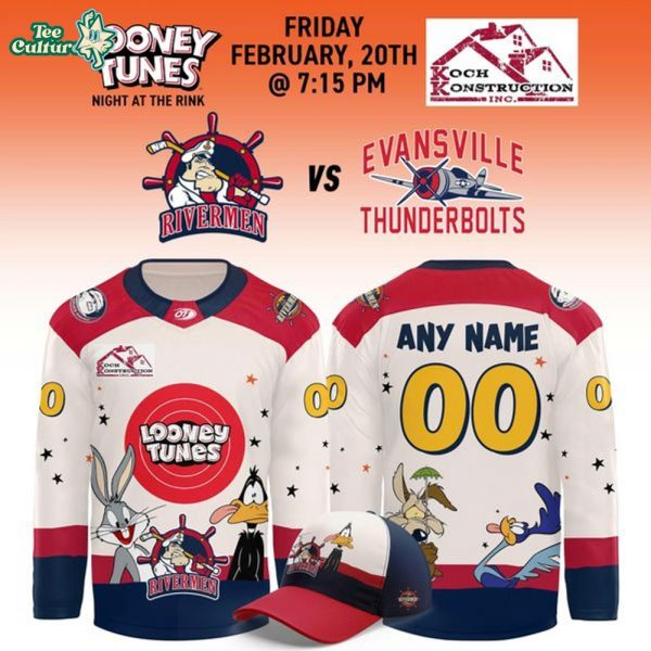 Official Peoria Rivermen Looney Tunes Jersey
