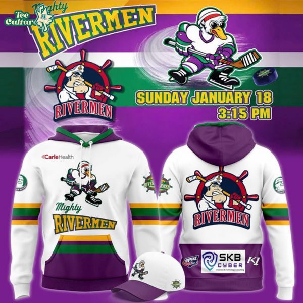 Official Peoria Rivermen Mighty Ducks Night Hoodie(Updated Version)