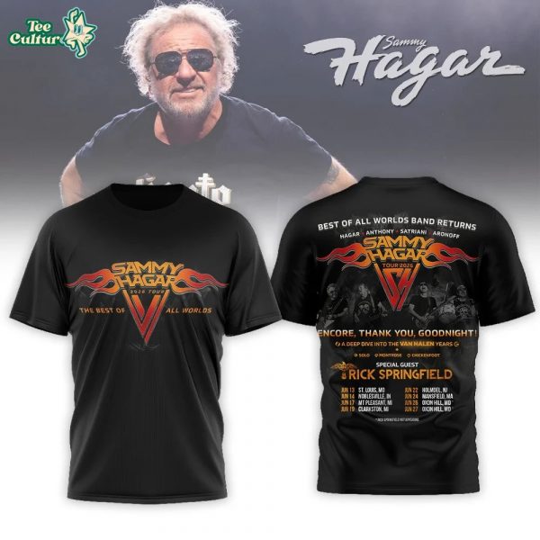 Official Sammy Hagar 2026 Tour The Best Of All Worlds Shirt