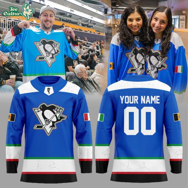 Pittsburgh Penguins Italyinz Heritage 2026 Hockey Jersey Custom Name, Number