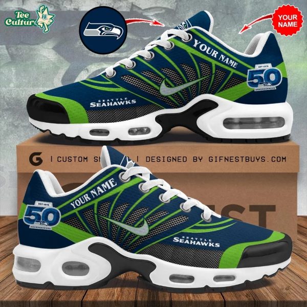 Personalized Seattle Seahawks 50th Anniversary Air Max Shoes