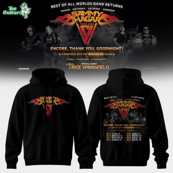 Sammy Hagar U.S. Tour 2026 Hoodie – Encore, Thank You, Goodnight!