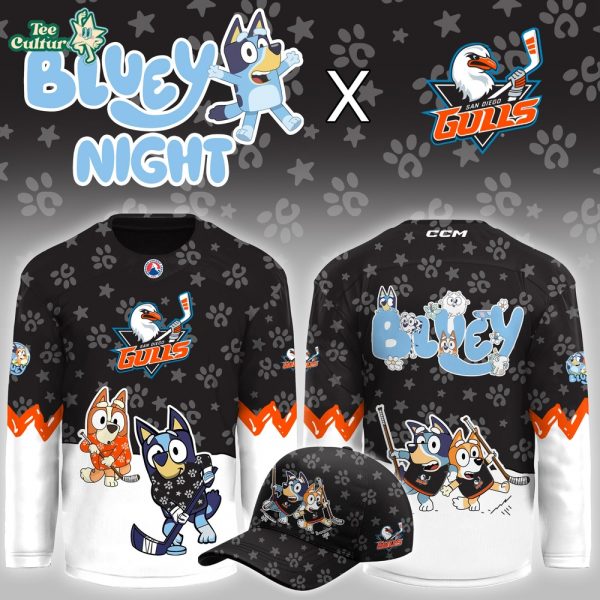 San Diego Gulls Bluey Night Game Limited Hockey Jersey