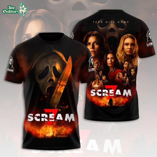 Scream 7 “Fear Hits Home” 2026 Movie Poster Graphic T-Shirt