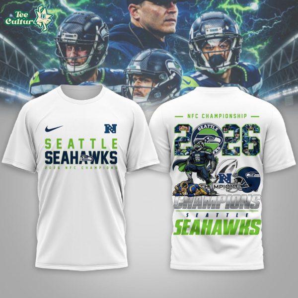 Seattle Seahawks | Premium NFL 2026 Super Bowl 3D Shirt - White