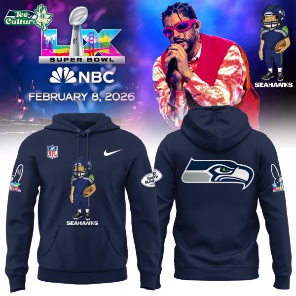Seattle Seahawks x Bad Bunny Super Bowl Hoodie - Dark Blue