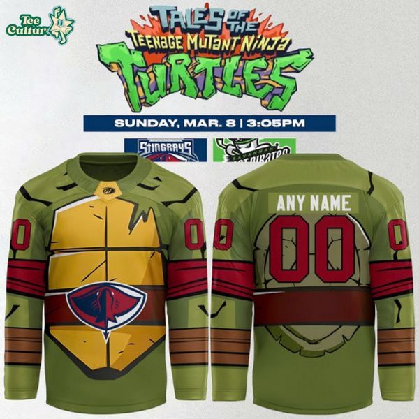 South Carolina Stingrays x Teenage Mutant Ninja Turtles Night Jersey