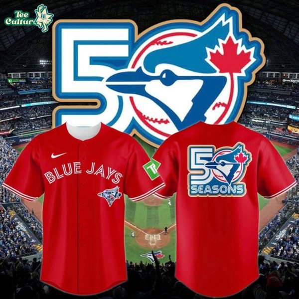 Toronto Blue Jays New Logo for 2026 to celebrate their 50th seaso Baseball Jersey-Red