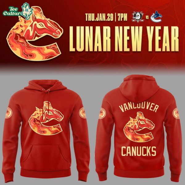 Vancouver Canucks Lunar New Year 2026 Celebrate Hoodie - Red