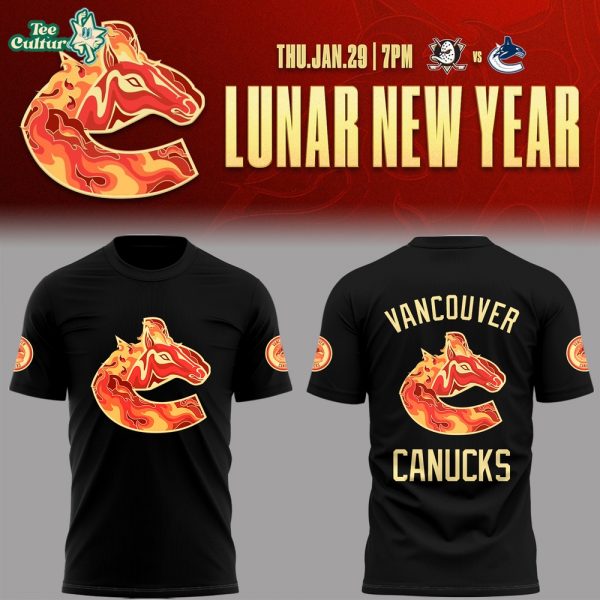 Vancouver Canucks Lunar New Year 2026 Celebrate Tshirt - Black