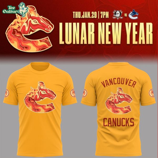 Vancouver Canucks Lunar New Year 2026 Celebrate Tshirt - Yellow