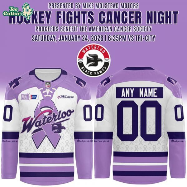 Waterloo Black Hawks X Hockey Fights Cancer Jersey