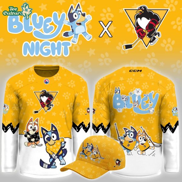 Wilkes-Barre/Scranton Penguins Bluey Night Game Limited Hockey Jersey