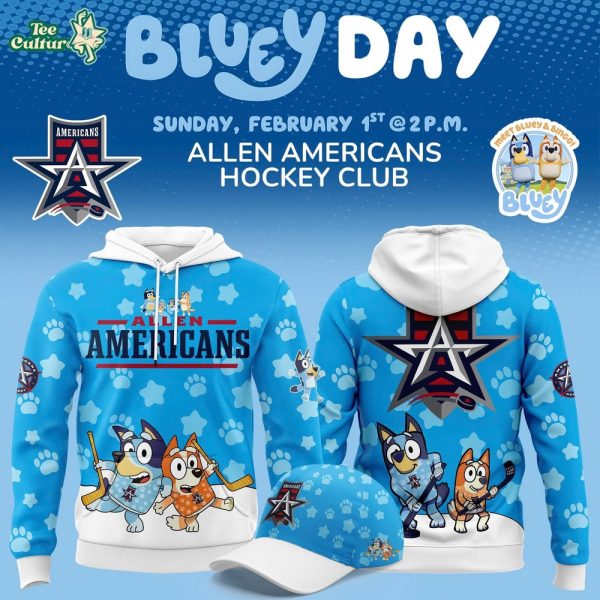 Allen Americans Bluey Day 2026 Hoodie – Family Night Hockey Fan Gear