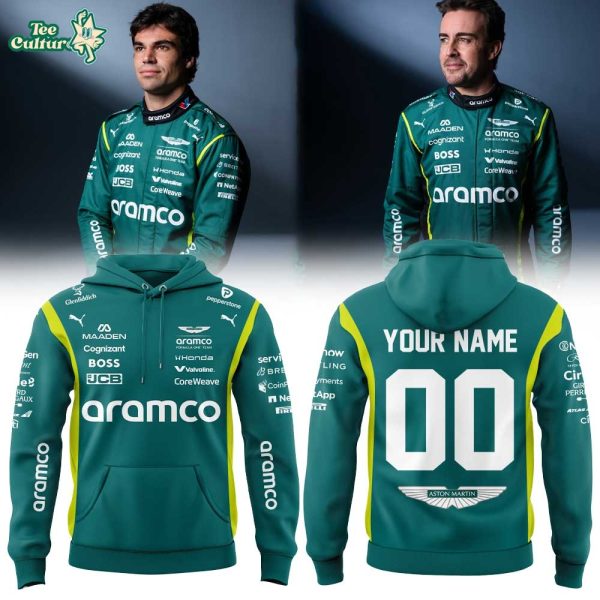 Aston Martin Aramco Formula One Team 2026 Uniform Hoodie Custom Name, Number